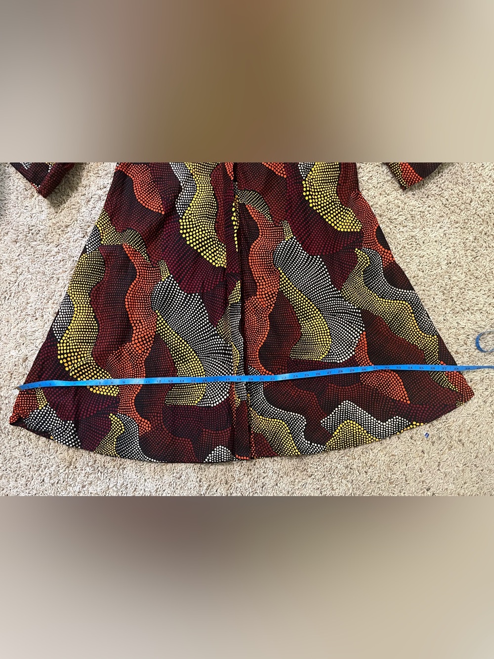 Zuri 100% Cotton Made in Kenya Wax Print Pointillism Abstract Shirt Dress XL - Picture 7 of 8